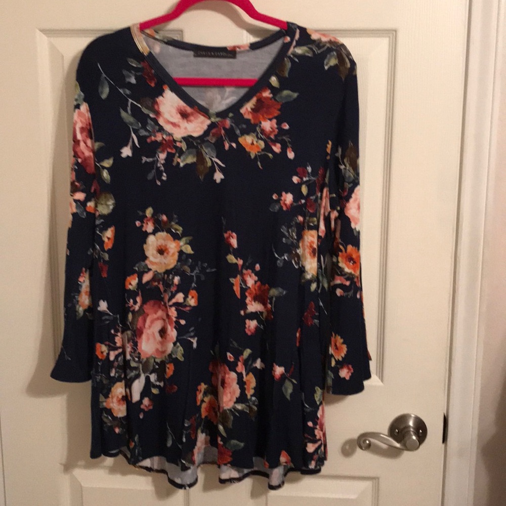 Navy Floral Tunic